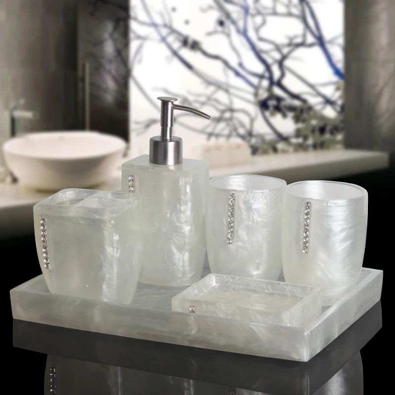 Zara Home Bathroom - Pearl Texture Resin Bath Products Five-Piece