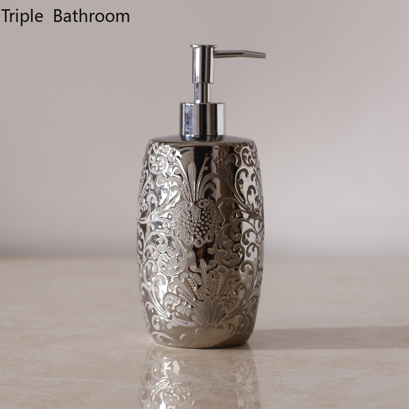 Zara Home Bathroom - Silver Ceramics Shampoo Bottles Bathroom Accessories