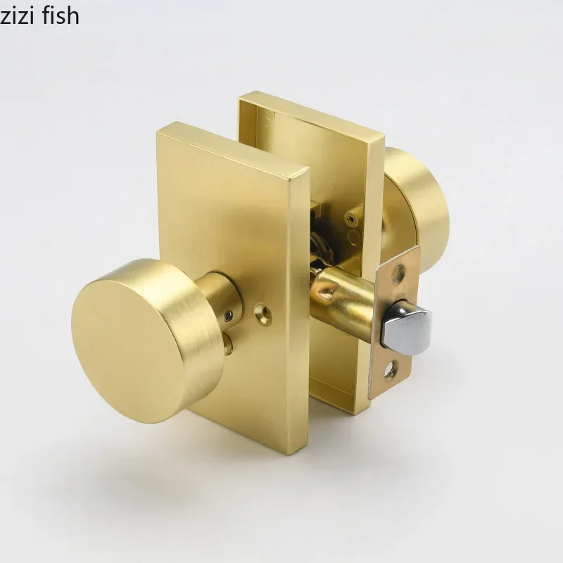 Home Bathroom Hardware - Privacy Zinc Alloy Door Lock Golden