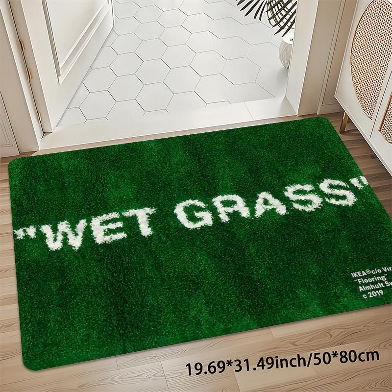 Home Bathroom Floor Mats - VIKAMA Light Luxury WET GRASS Green
