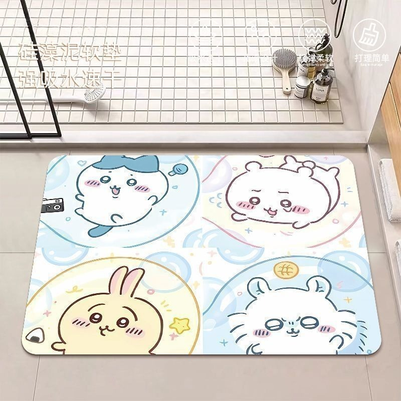Home Bathroom Floor Mats - Anime Chiikawa Hachiware Usagi Diatom Mud