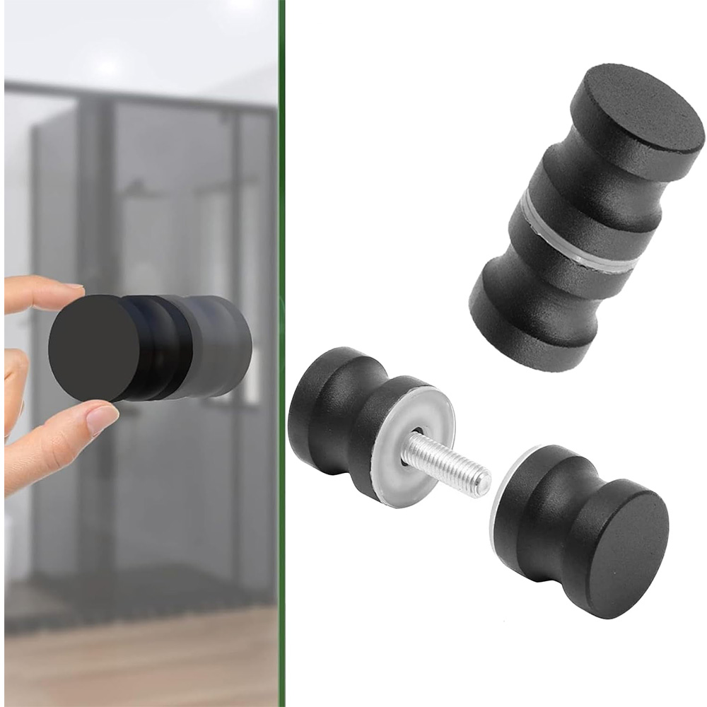 Aluminum Glass Door Knob Black - Home Bathroom Hardware review and price