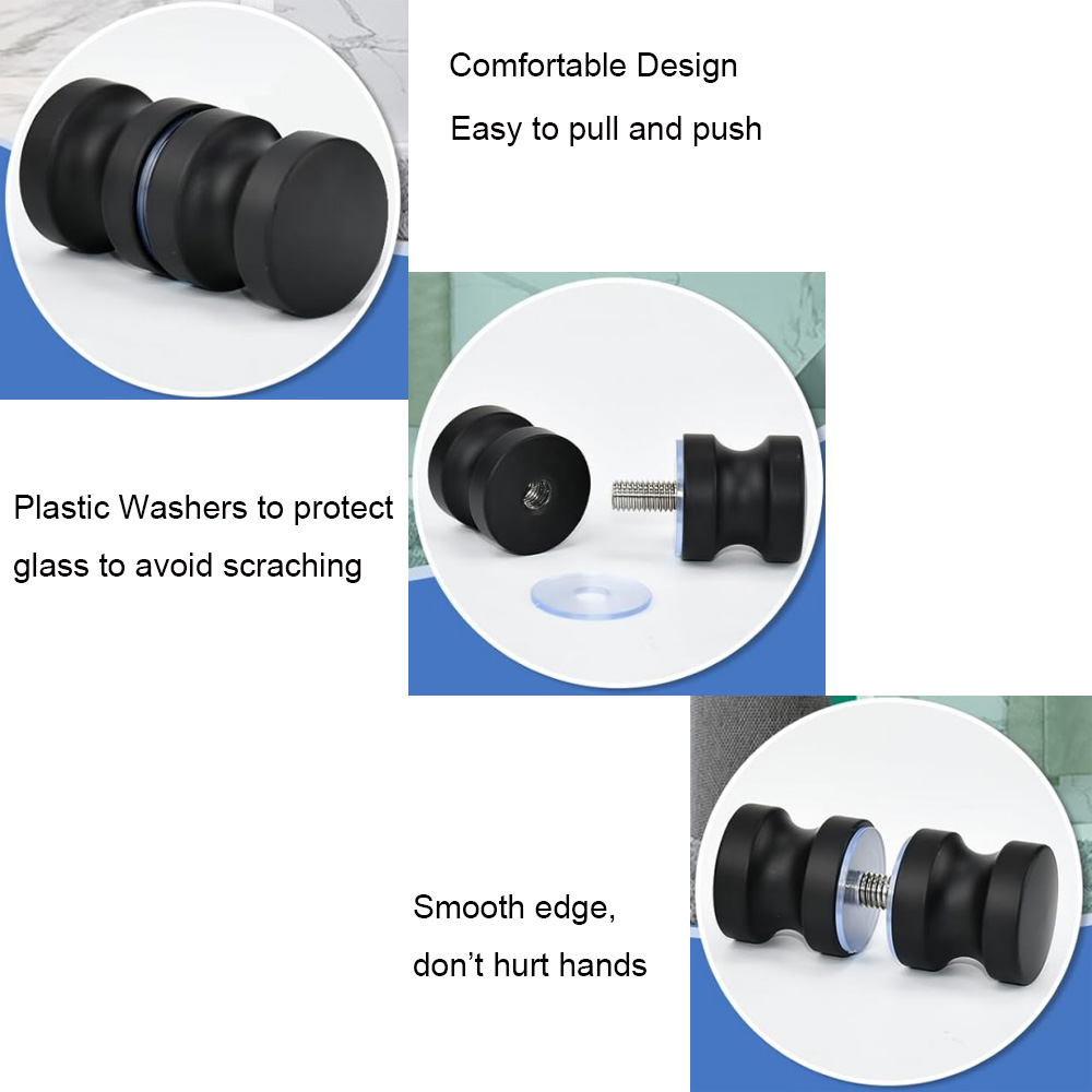 Aluminum Glass Door Knob Black - Home Bathroom Hardware review and price