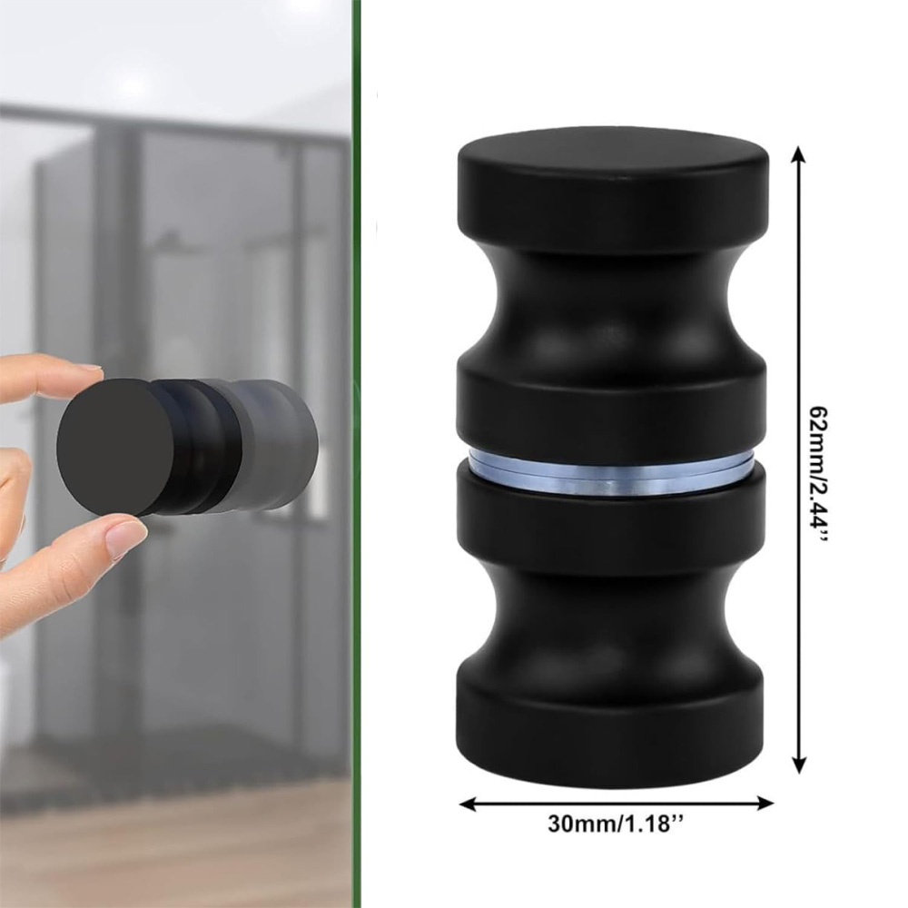 Aluminum Glass Door Knob Black - Home Bathroom Hardware review and price