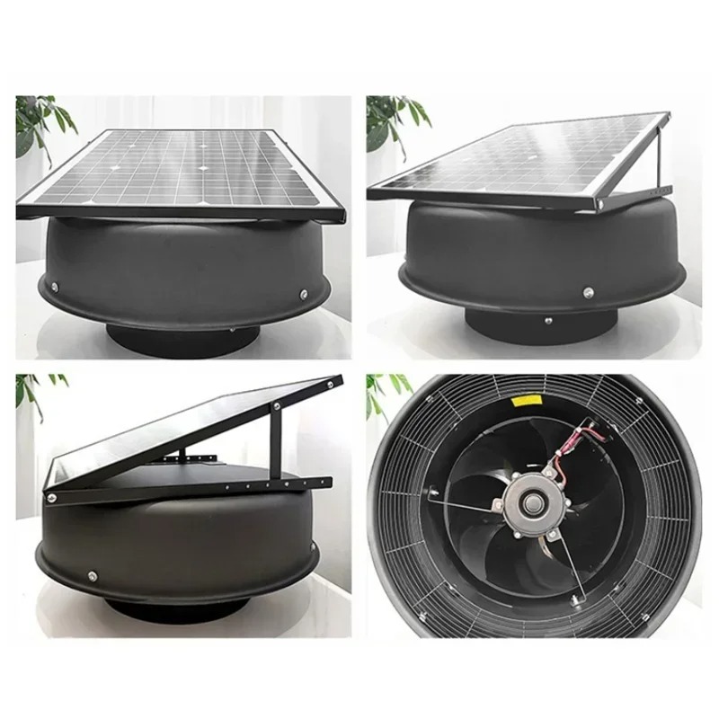Solar Powered Attic Roof Black - Home Bathroom Vent Fans review and price