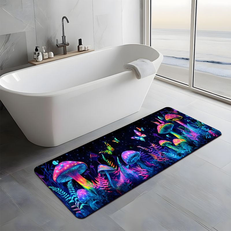 VIKAMA Psychedelic Neon Mushro - Home Bathroom Floor Mats review and price