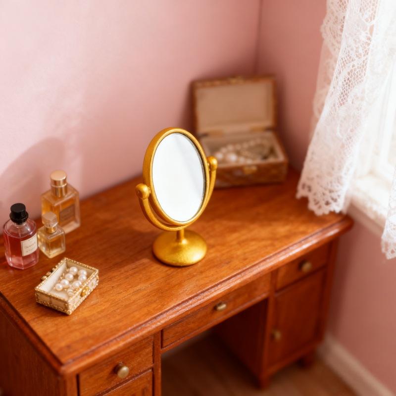 1Pcs Miniature Retro Mirror Dr - Home Bathroom Model review and price