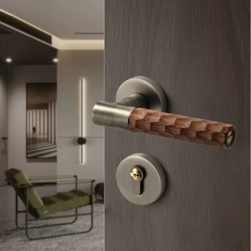 Wooden Door Handle Zinc Silent - Home Bathroom Hardware review and price