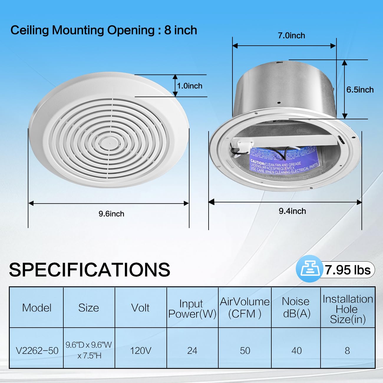 V2262-50 7 Inch Bathroom Exhau - Home Bathroom Vent Fans review and price