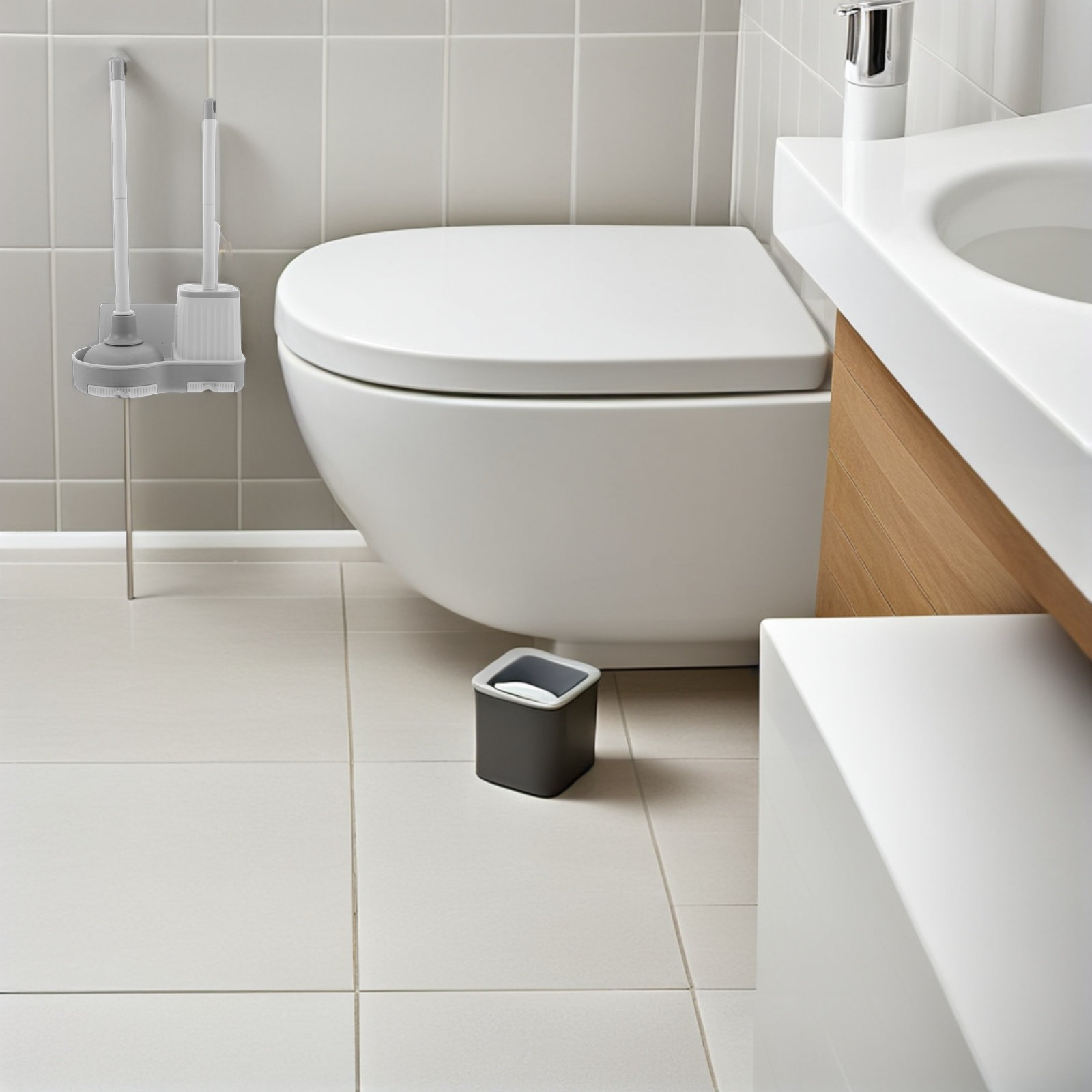 1Set Toilet Brush Set Wall-Mou - Home Bathroom Cleaning Kit review and price