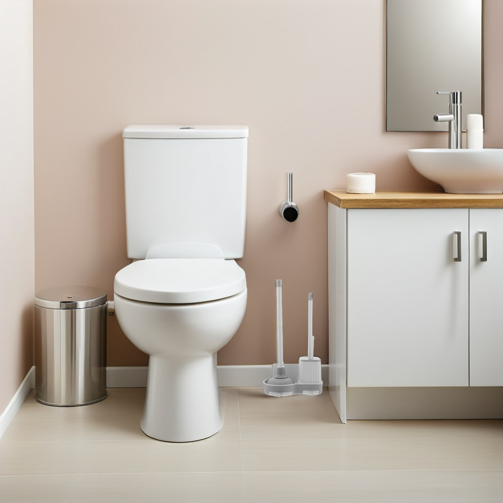 1Set Toilet Brush Set Wall-Mou - Home Bathroom Cleaning Kit review and price
