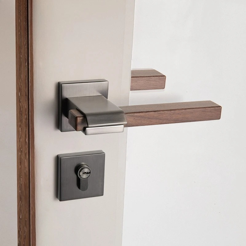 Walnut Door Handle Indoor Meta - Home Bathroom Hardware review and price