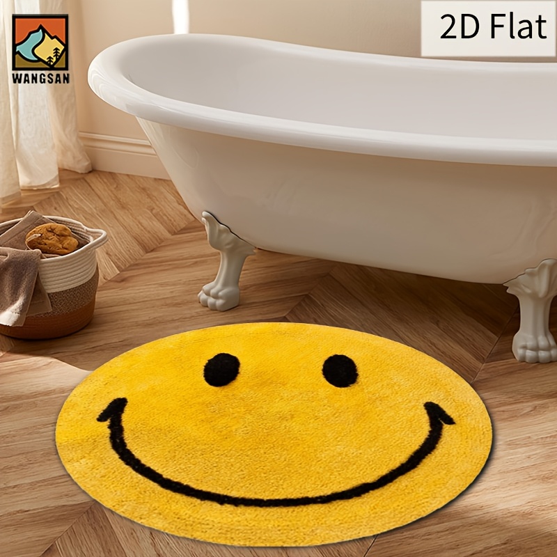 2D Round Flannel Rug Smiley Fa - Home Bathroom Floor Mats review and price