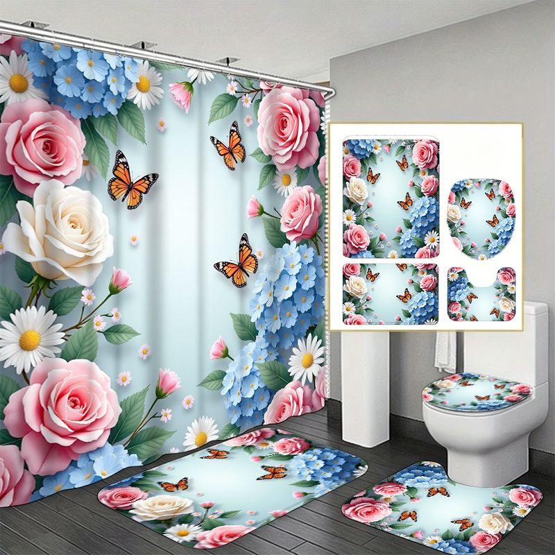 Rose Hydrangea Butterfly Borde - Home Bathroom Remodel review and price