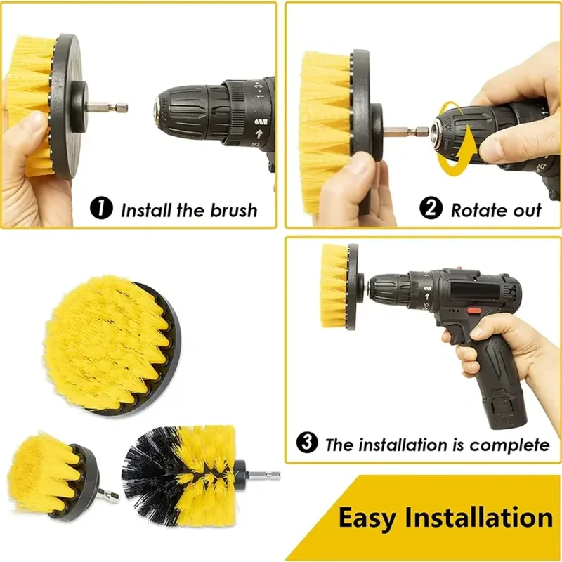 3 pcs/set drill brush set powe - Home Bathroom Cleaning Kit review and price