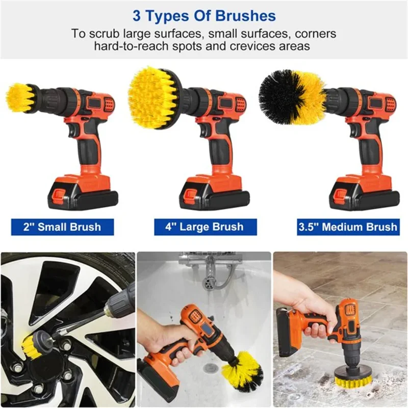 3 pcs/set drill brush set powe - Home Bathroom Cleaning Kit review and price