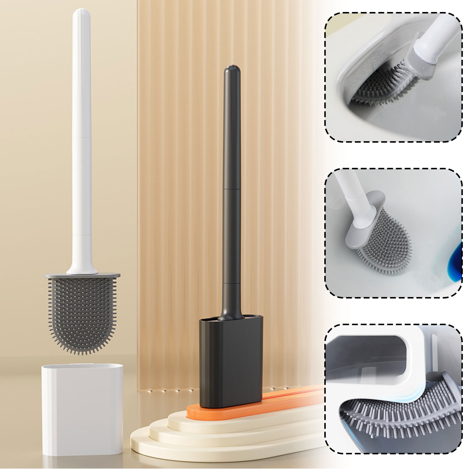 Silicone Toilet Brush With Hol - Toilet Brush Holder review and price