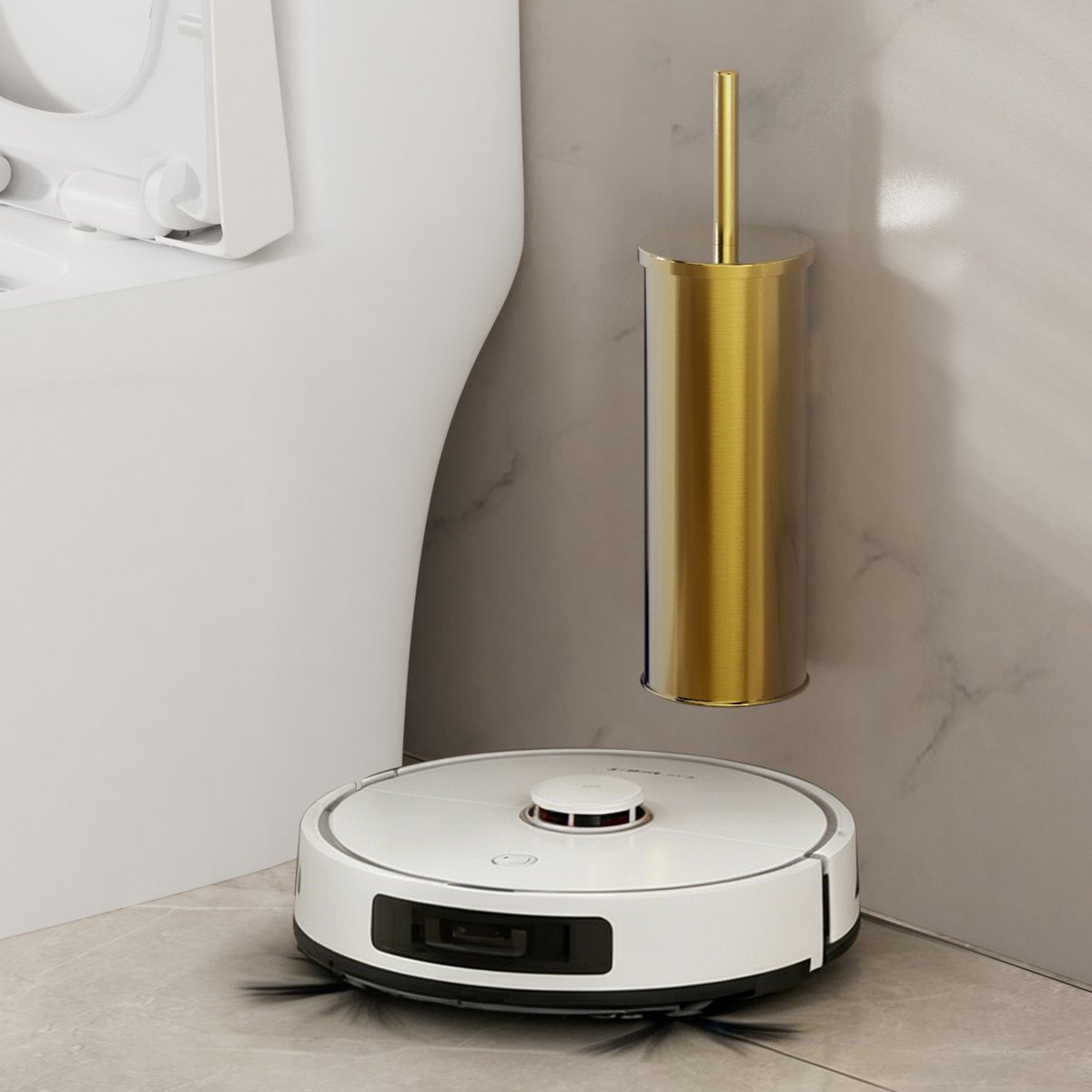 1 Set Wall Mounted Champagne G - Toilet Brush Holder review and price