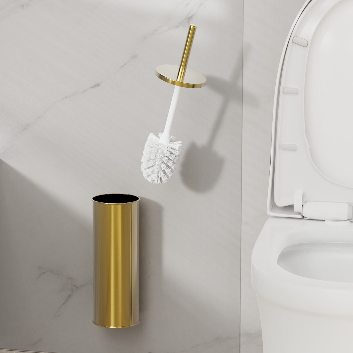 1 Set Wall Mounted Champagne G - Toilet Brush Holder review and price