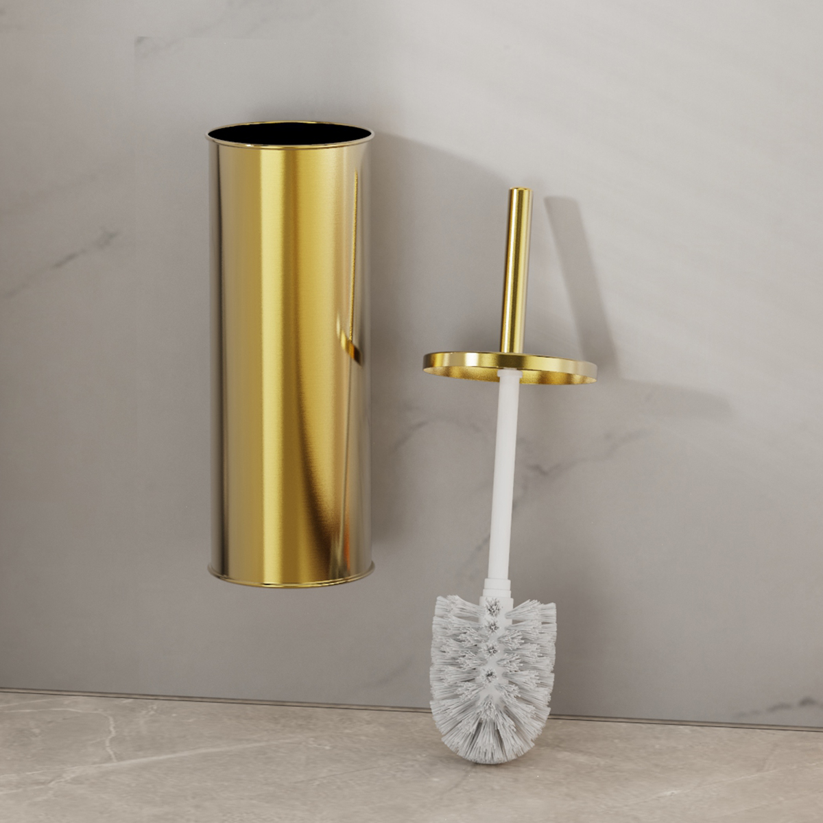 1 Set Wall Mounted Champagne G - Toilet Brush Holder review and price